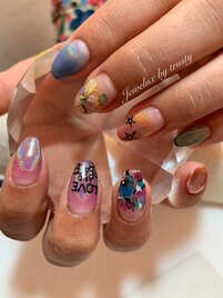 J nail◇ニコちゃんレインボー1