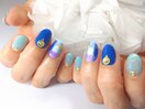 ブルーカラーチェックネイル♪