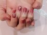 【ハンド】ジェルワンカラー★選べるストーン・アート ¥5800