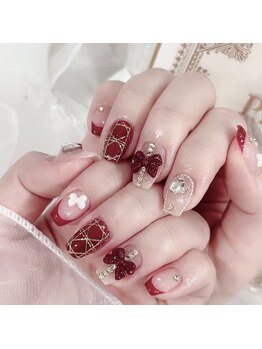 ミス シャーリー(Miss Shirley)/【ボルドー×アートネイル】