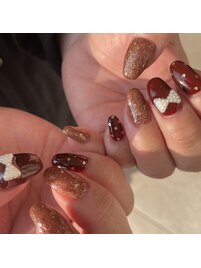 バレンタインネイル