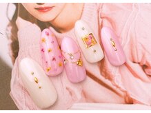 ネイルサロンフォーユー(for u)/押し花×ピンク♪￥７９８０