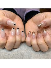 Mネイルアンドカフェ シェレステ/先端ハートホログラム♪