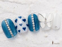 アイネイルズ 横浜WEST店(I-nails)/ハート蝶ワンホン10480円