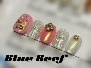 ネイルアンドまつげエクステ ブルーリーフ 四谷三丁目店(Blue Reef)/貝殻&ビジューネイル