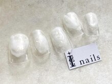 アイネイルズ 池袋店(I-nails)/ホワイトマーブルクリアネイル