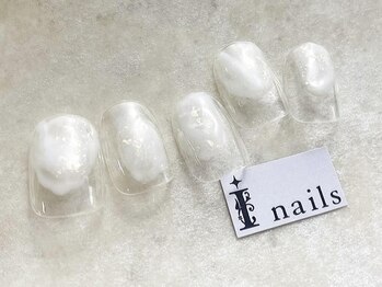 アイネイルズ 池袋店(I-nails)/ホワイトマーブルクリアネイル