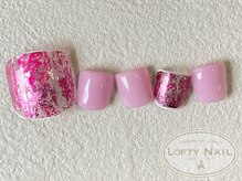 ロフティーネイル 駒川店(Lofty Nail)/ホイル×ピンクネイル