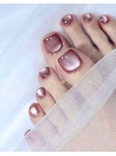 ヘブン ネイル 鶯谷(HEAVEN Nail)/Pinky Cat Eyes Foot Nails