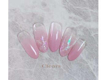 ビューティーネイルサロン クリアーズ(Clears)/大理石風×シアーカラーグラデ