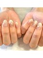 エニシング ネイルアンドケア(Anything Nail&Care) ホワイトとラメのニュアンスグラデーション♪