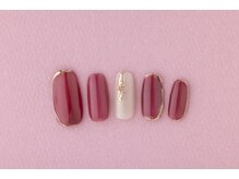 ヴァンネイル(VINGT NAIL nail&eye beauty)/*ワインレッド×ミラーネイル