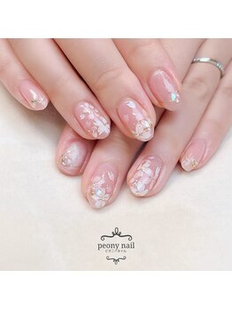 ピオニーネイル(peony nail)/奥行き感 桜ネイル