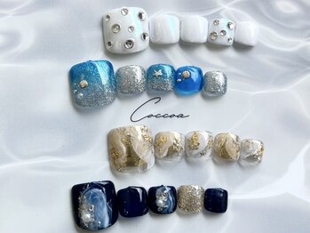 コッコア(Coccoa)の写真/夏のオシャレは足元から☆周りが気にならないプライベートサロンで足元を美しく♪フット定額デザインもあり