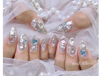 アリーズ(Allies)/シルバーミラー 宝石ネイル