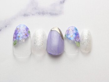 池袋ネイルサロン イイネイル(Ee-Nail)/手描き紫陽花ネイル初回￥6980