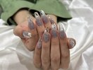 先端クリアのフラッシュネイル