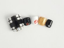 まつげアンドネイル ディアマンローズ(DIAMANT ROSE)/チェック柄フットネイル・6600円