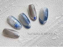 ネイルサロン バロック(Nail Salon BAROQUE)/オンブレ×雪の結晶デザイン
