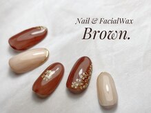 ブラウン(Brown.)/押し花ネイル