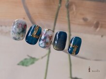 アイネイルズ 吉祥寺店(I nails)/絵画風手描きフラワーネイル
