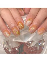 ネイルサロンEUB/オレンジ+インクニュアンス