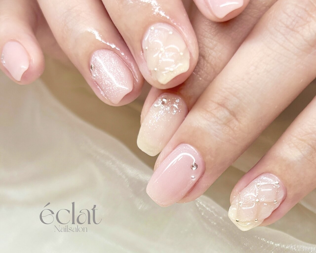 ネイルチップ 量産型 韓国 マグネット フレンチ ワンホン シンプル