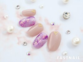 紫の大人マーブルネイル¥7700