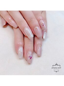ピオニーネイル(peony nail)/シンプル　ドライフラワー