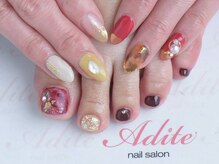 ネイルサロン アディーテ(nail salon Adite)の雰囲気（オフ付ハンド＆フットジェルset11000円もご用意♪♪）