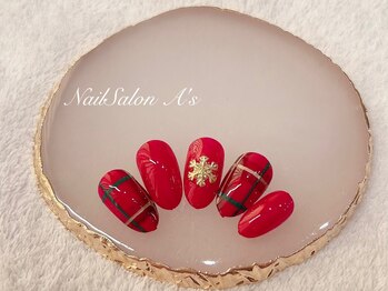 アズ(A's)/冬チェックネイル