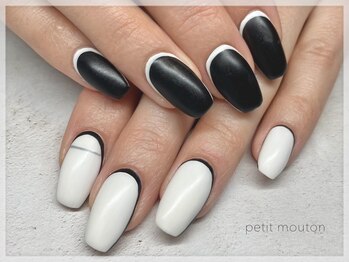 プチムトン 鶯谷店(petit mouton)/【個性派モノクロネイル】