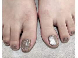 マグネット×ミラーフットネイル