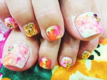 ネイルサロン ディーバ ギンザ(Nail salon Diva GINZA)/花　タイダイ　埋め尽くし￥9500