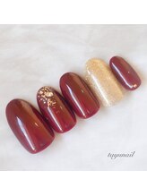 たゆ ネイル(たゆnail)/華やかなボルドーネイル☆