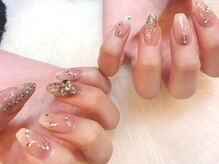 ネイルマジック 仙台一番町店(NAIL MAJIC)/ストーン×イニシャル☆ワンホン