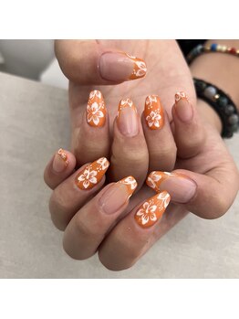 ボヌール ネイル(Bonheur nail)/夏☆ハイビスカスネイル