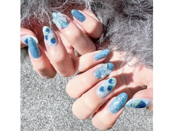 はあとねいる 宇都宮御幸ヶ原店/【オーナー限定】ブルー花アート