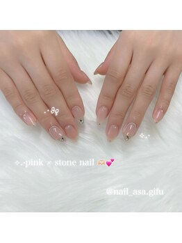 キラキラ囲みフレンチネイル☆*