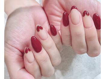 バレンタインネイル