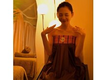 一部屋でよもぎ蒸しもリンパマッサージも完結できます♪