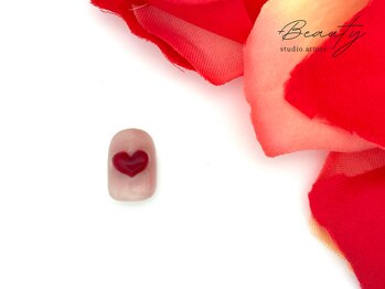 バレンタインネイル