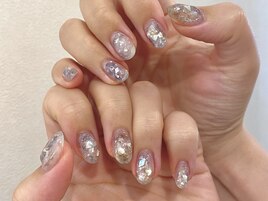 クリアブラックネイル☆*:.