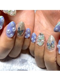 キラキラ蝶々ネイル☆