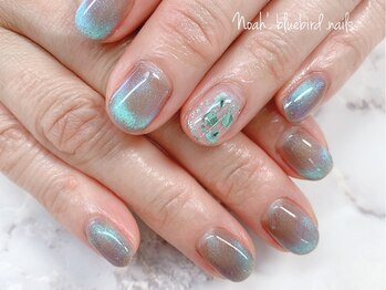ノアブルーバードネイルズ(Noah' bluebird .nails)/マグネットジェルで梅雨ネイル