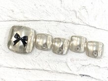 ネイルメゾン 池袋店(NAIL MAISON)/シルバーミラーリボン¥5980