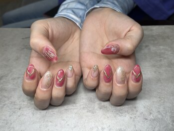 ライブネイル×ピンクニュアンス