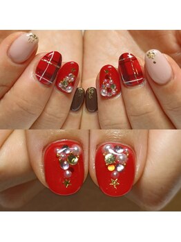 マニエネイル(mani e nail)/Christmas nail★長持ちネイル
