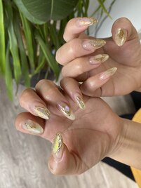 夏ゴールドニュアンスネイル♪