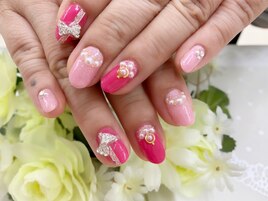 ガーリーネイル☆リボン